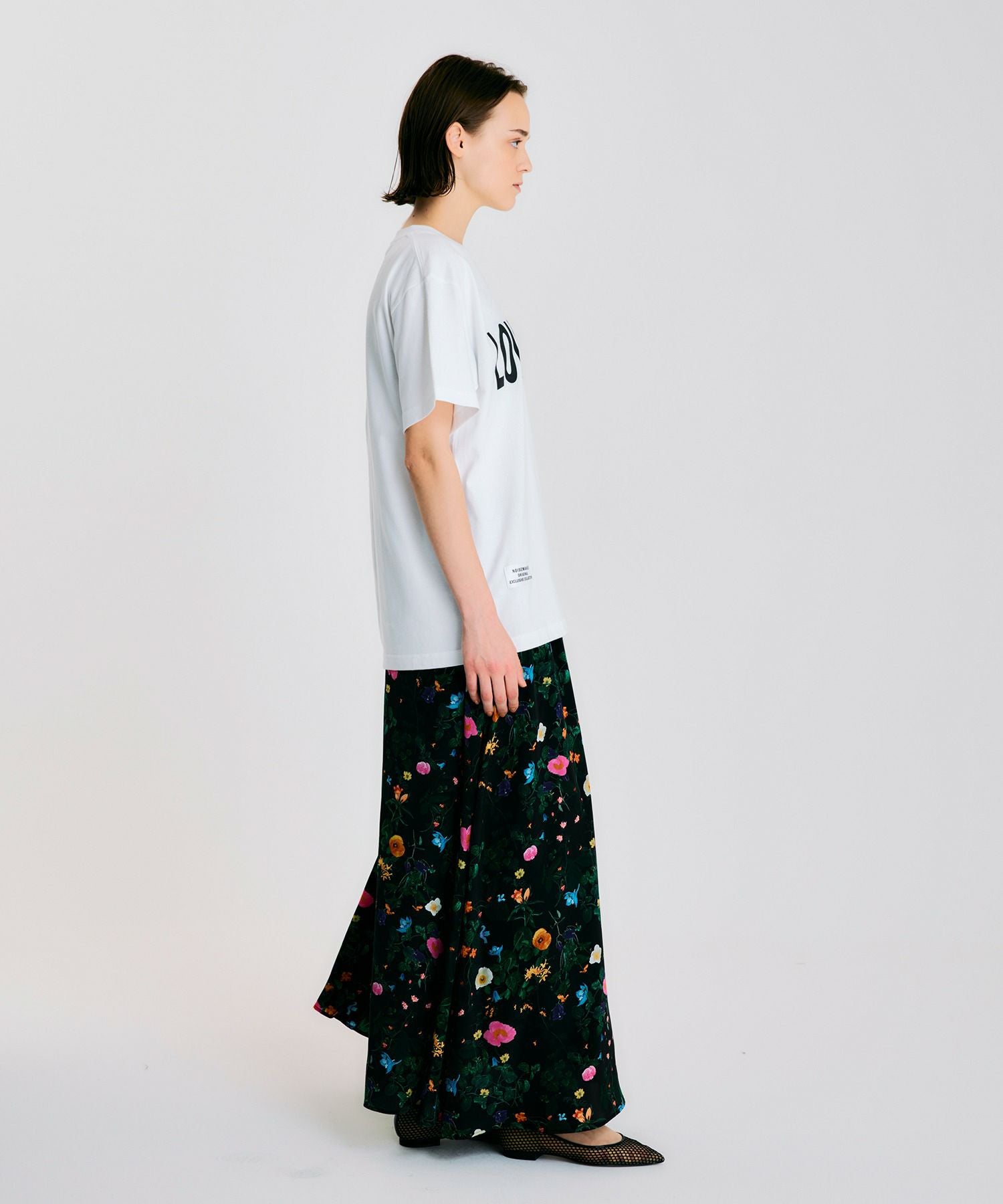 一部予約】ボタニカル柄ロングスカート*ブラック*＜NMS-LS19＞ | NOISE