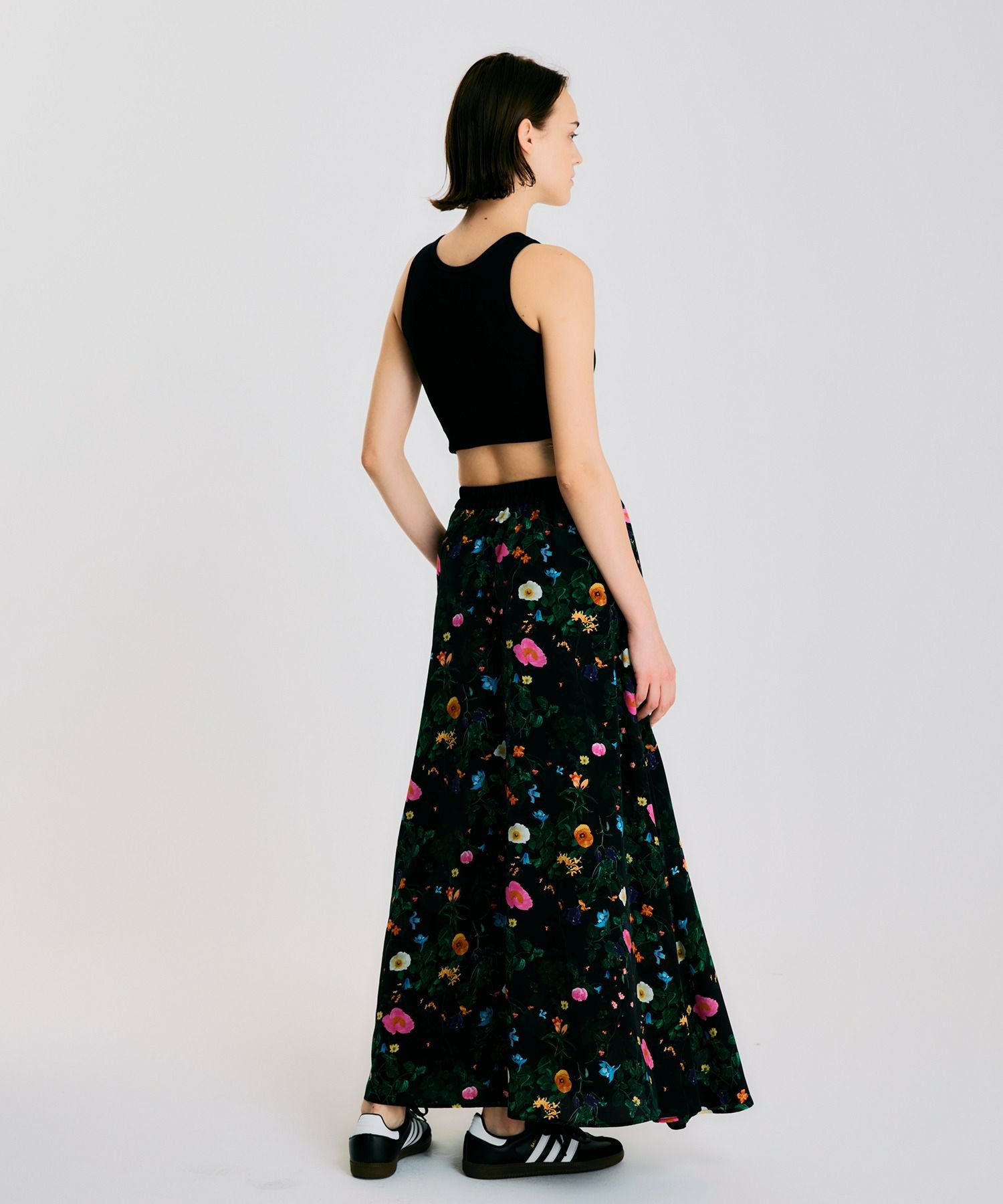 一部予約】ボタニカル柄ロングスカート*ブラック*＜NMS-LS19＞ | NOISE