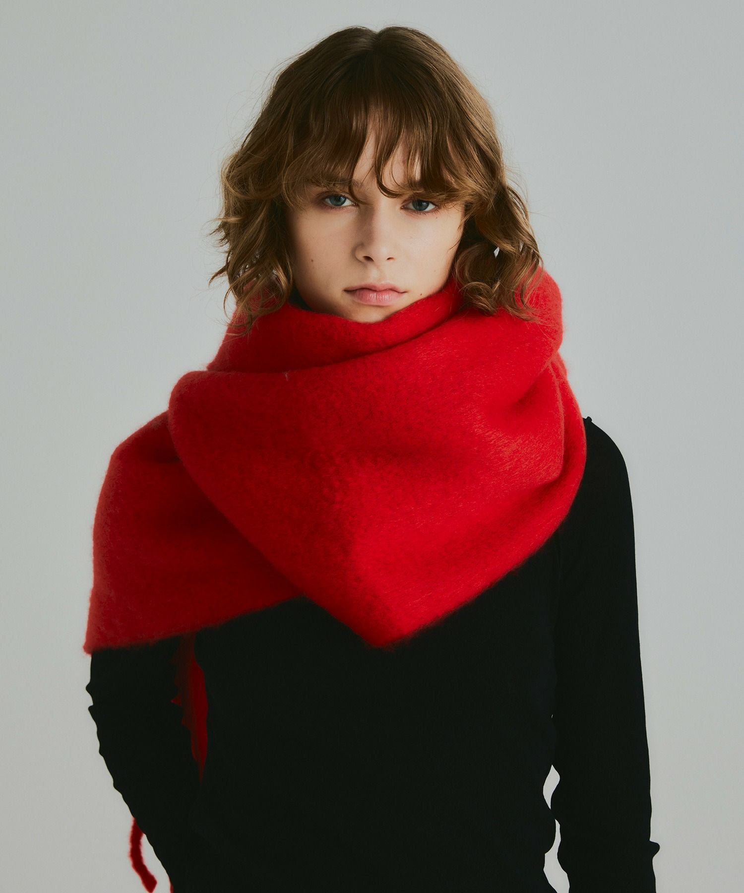 追加④】ボリュームフリンジマフラー*レッド*＜NMA-G25＞ | NOISE