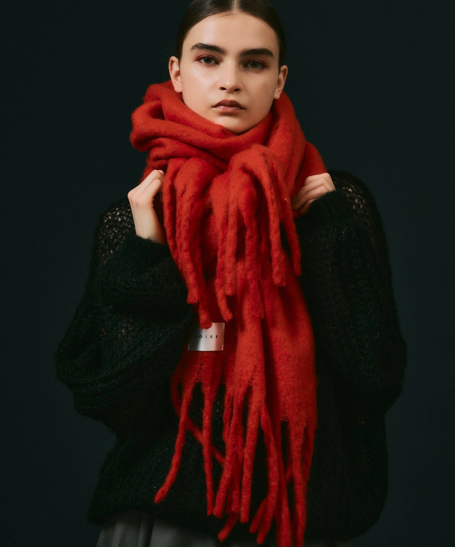 追加④】ボリュームフリンジマフラー*レッド*＜NMA-G25＞ | NOISE