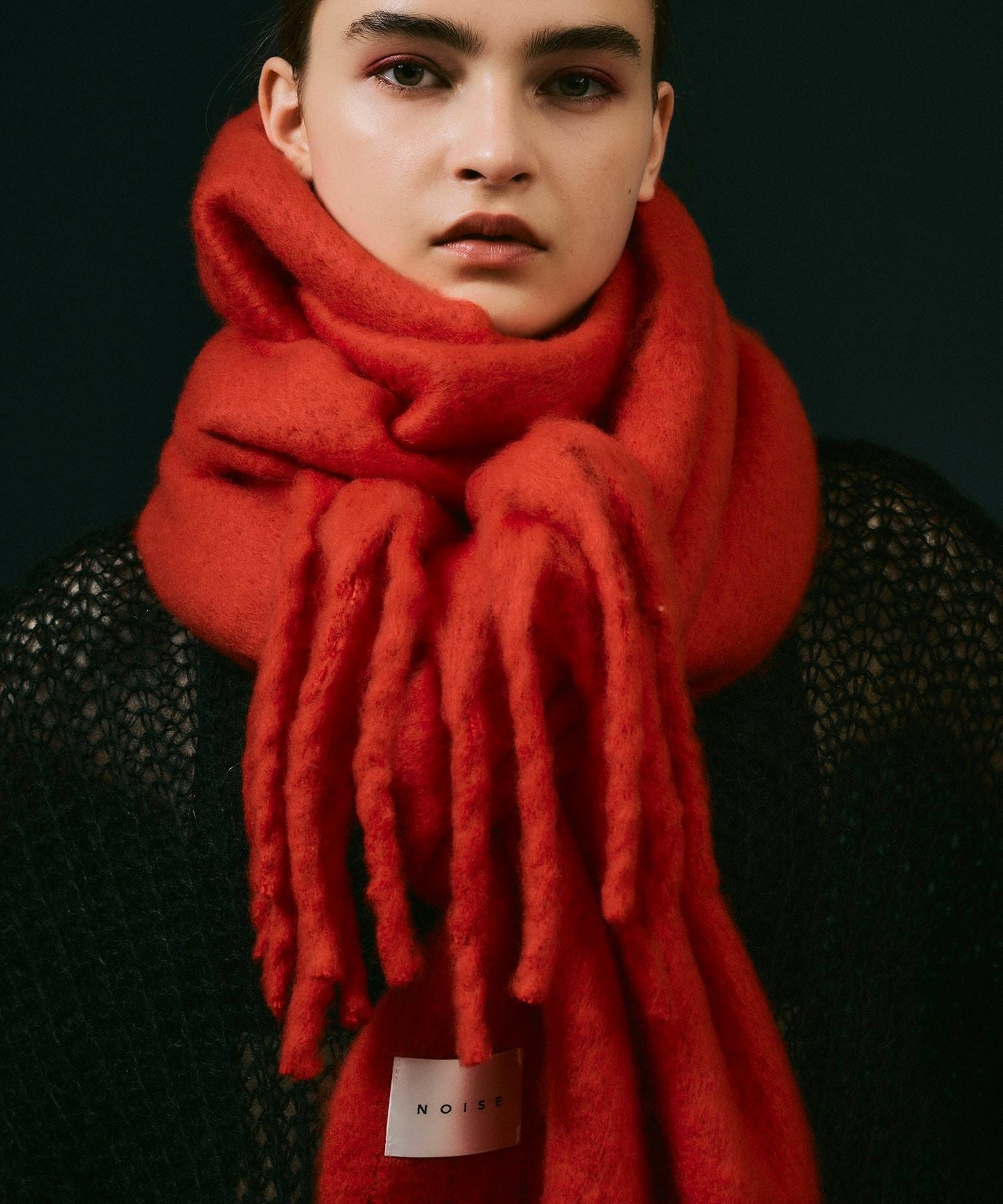 追加④】ボリュームフリンジマフラー*レッド*＜NMA-G25＞ | NOISE