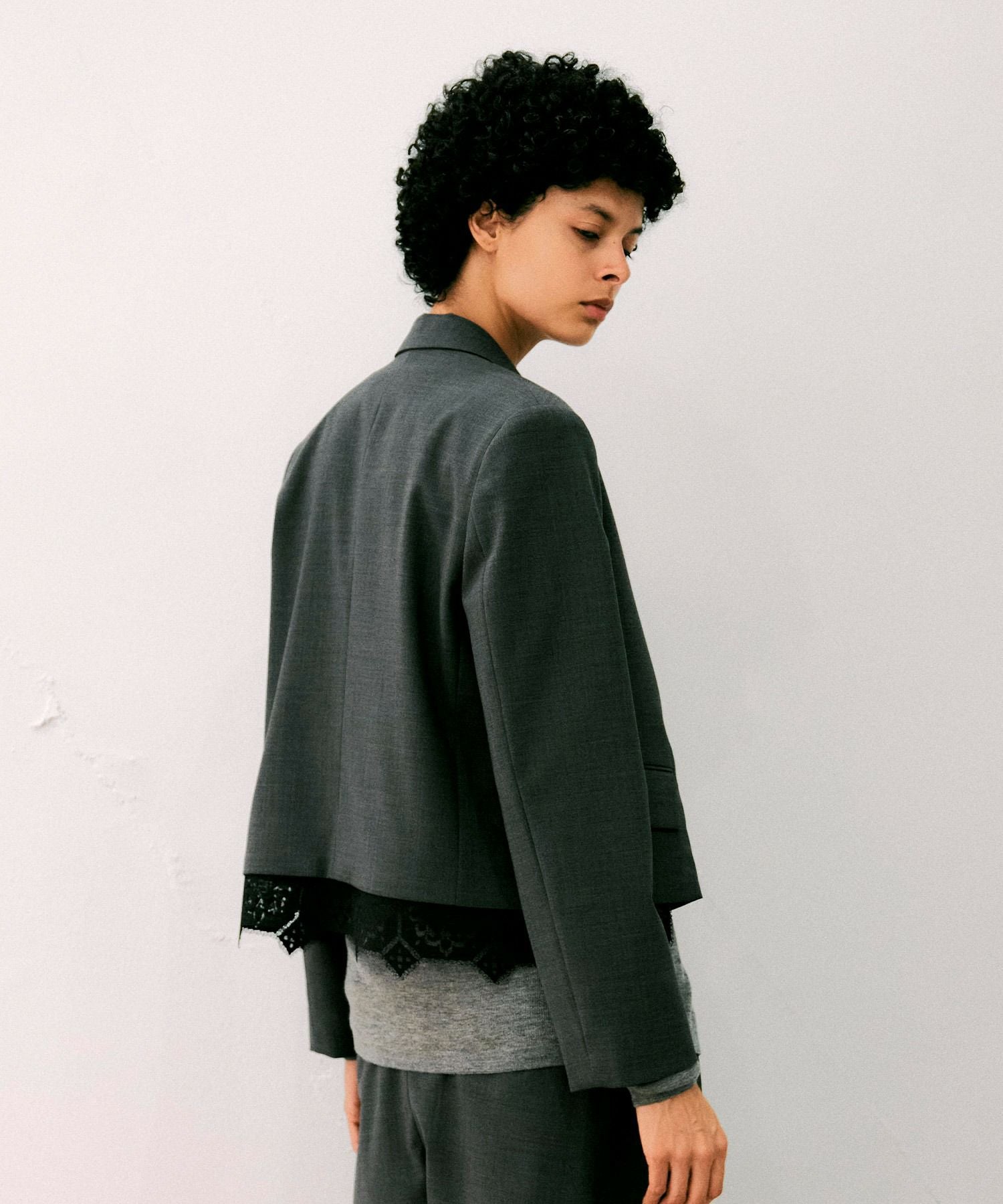 ヘムレースクロップドジャケット*グレー*＜NMA3-LJ13＞ | NOISE MAKER