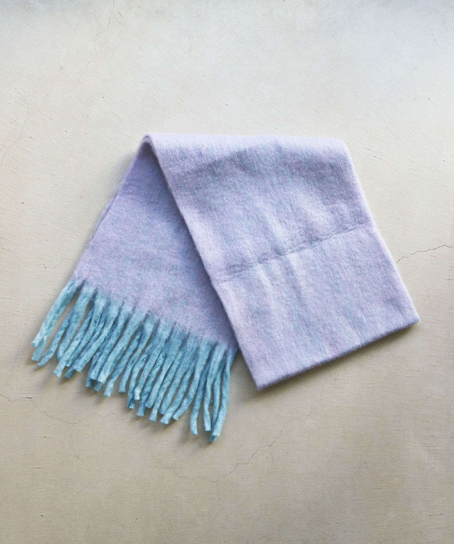 MEN】バイカラーボリュームフリンジマフラー*パープル×ブルー*＜NMA