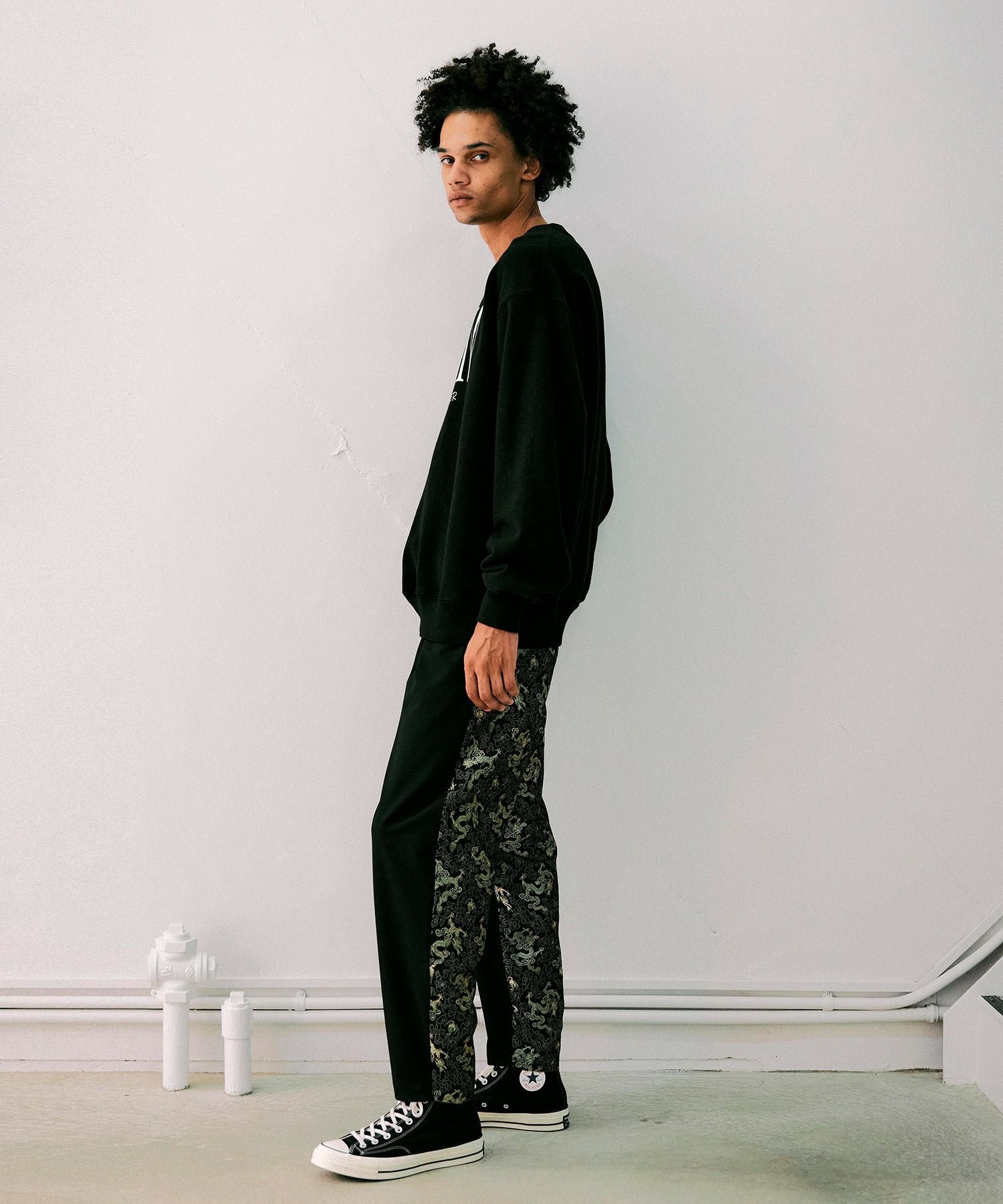 無地×ドラゴンジャガード織パンツ*ブラック*＜NMA3-MP87＞ | NOISE