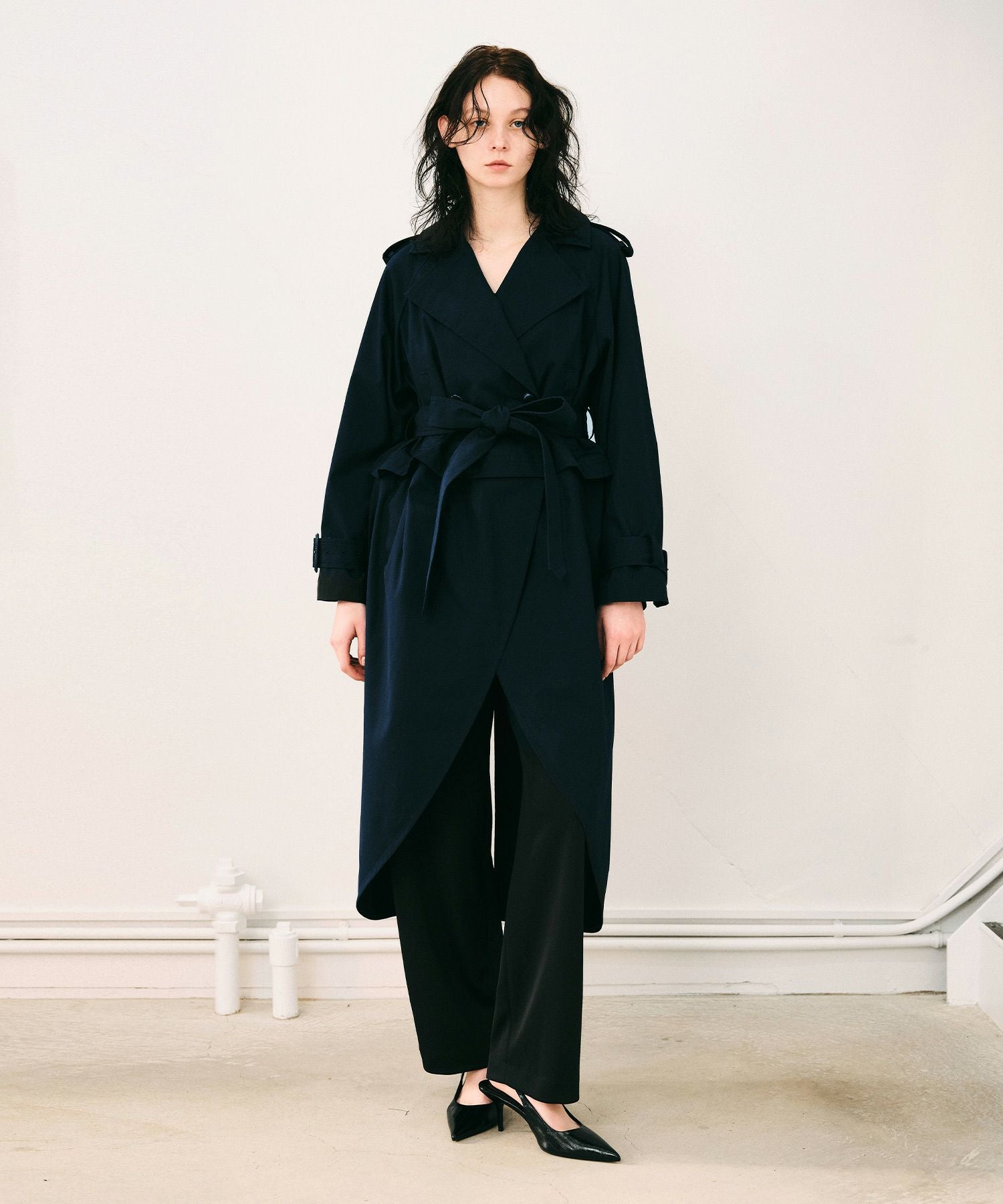 エクセレントビーバー 2WAYカラーコクーンコート*グレー*＜NMA4-LC75